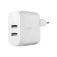 CARICABATTERIE 2 PORTE USB-A + CAVO DA USB-A A LIGHTNING 1M - BIANCO