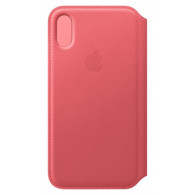 iPhone XS Leather Folio - Peony Pink (Rosa)