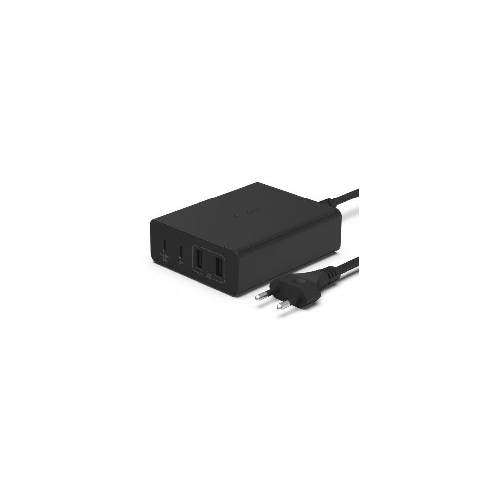 ALIMENTATORE GAN 108W CON PORTE 2X USB-C + 2X USB-A - NERO ALIMENTATORE GAN 108W CON PORTE 2X USB-C + 2X USB-A - NERO