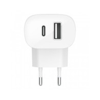 CARICABATTERIE CON PORTA USB-C 20W + PORTA USB-A 12W