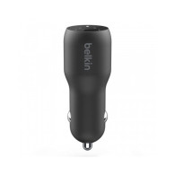 CARICABATTERIE DA AUTO CON PPS PORTA USB-C + USB-A 37W - NERO