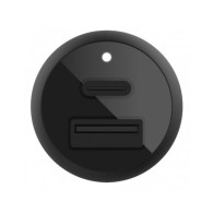 CARICABATTERIE DA AUTO CON PPS PORTA USB-C + USB-A 37W - NERO