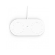 TAPPETINO DI RICARICA WIRELESS DOPPIO 2 X 15W - BIANCO