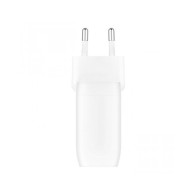CARICABATTERIE DA PARETE DUAL 30W -  2 PORTE USB-C PD 60W - BIANCO