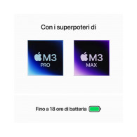MacBook Pro 14" - Apple M3 Max chip con 14-core CPU e 30-core GPU, 1TB SSD - Argento