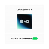 MacBook Air 13" con chip M3 - Mezzanotte - Chip Apple M3 con CPU 8-core, GPU 10-core - RAM 16GB - HD SSD 512GB - Alimentatore US