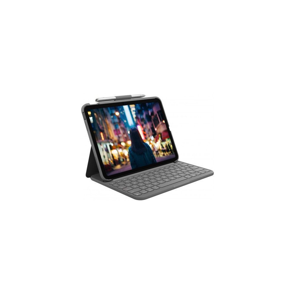 Logitech Slim Folio, custodia con Tastiera Bluetooth per iPad (10ª generazione) - TEDESCA Logitech Slim Folio, custodia con Tastiera Bluetooth per iPad (10ª generazione) - TEDESCA
