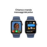 Apple Watch SE GPS 44mm Argento Cassa Alluminio con Denim Sport Band - S/M