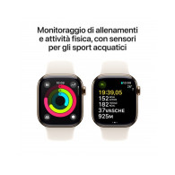 Apple Watch Series 10 GPS + Cellular 42mm Cassa Titanio Oro con Galassia Sport Band - S/M