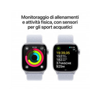 Apple Watch Series 10 GPS 42mm Argento Cassa Alluminio con Cinturino Sport Loop Nuvola Blu