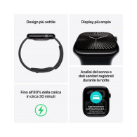 Apple Watch Series 10 GPS 42mm Argento Cassa Alluminio con Denim Sport Band - M/L
