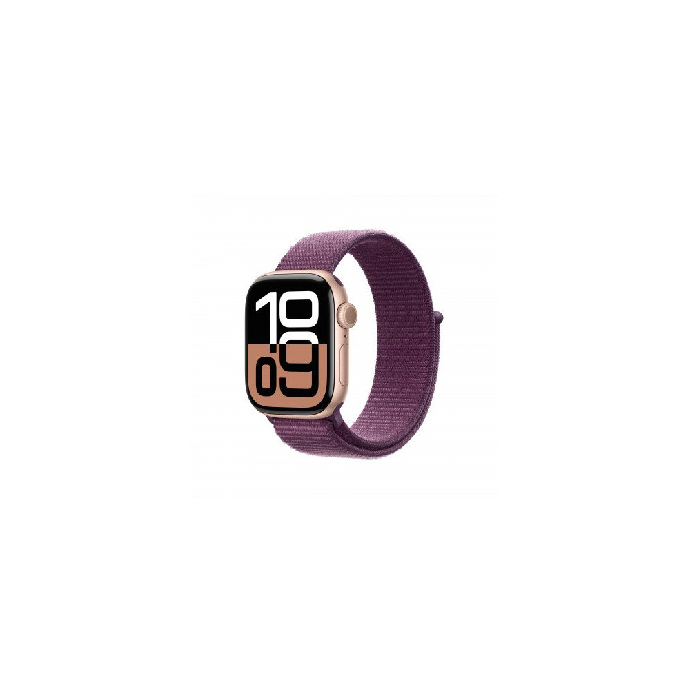 Apple Watch Series 10 GPS 42mm Rose Oro Cassa Alluminio con Plum Sport Loop Apple Watch Series 10 GPS 42mm Rose Oro Cassa Alluminio con Plum Sport Loop