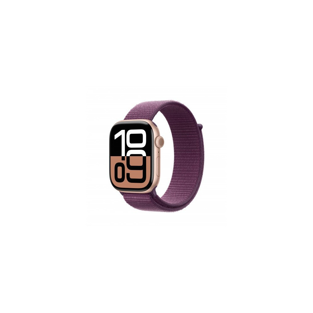 Apple Watch Series 10 GPS 46mm Rose Oro Cassa Alluminio con Plum Sport Loop Apple Watch Series 10 GPS 46mm Rose Oro Cassa Alluminio con Plum Sport Loop