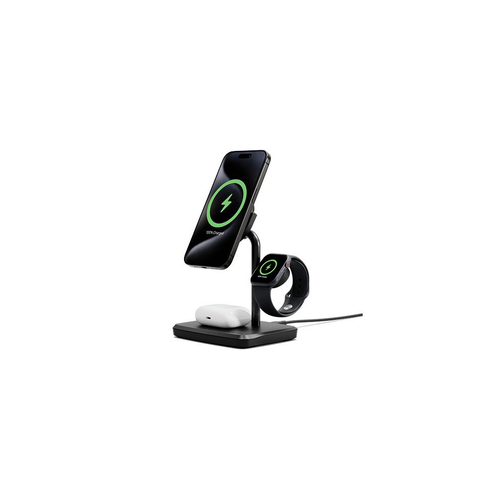 Cygnett ChargeBase Base di ricarica 3 in 1 Qi2 per iPhone - Apple Watch - Airpods Nero Cygnett ChargeBase Base di ricarica 3 in 1 Qi2 per iPhone - Apple Watch - Airpods Nero