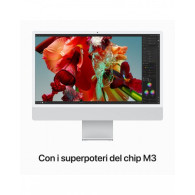 iMac 24" 4.5K Argento - CPU M3 (Chip 8-core CPU e 10-core GPU) - RAM 16GB - HD SSD 512GB - Magic Mouse - Magic Keyboard con Touc