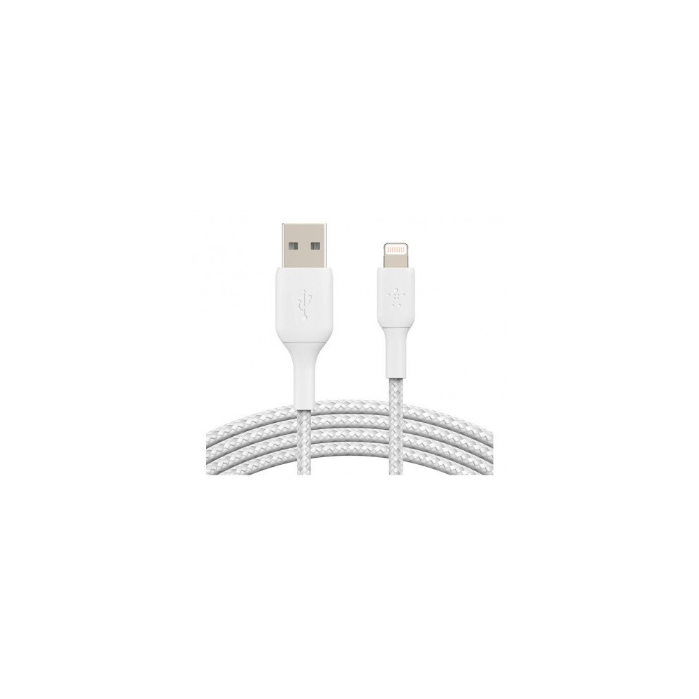 CAVO INTRECCIATO DA USB-A A LIGHTNING 2M - BIANCO CAVO INTRECCIATO DA USB-A A LIGHTNING 2M - BIANCO
