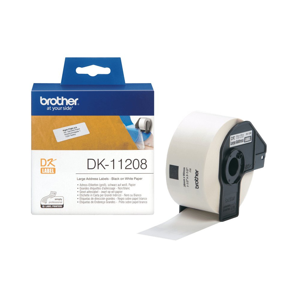 Brother DK-11208 nastro per etichettatrice Nero su bianco Brother DK-11208 nastro per etichettatrice Nero su bianco