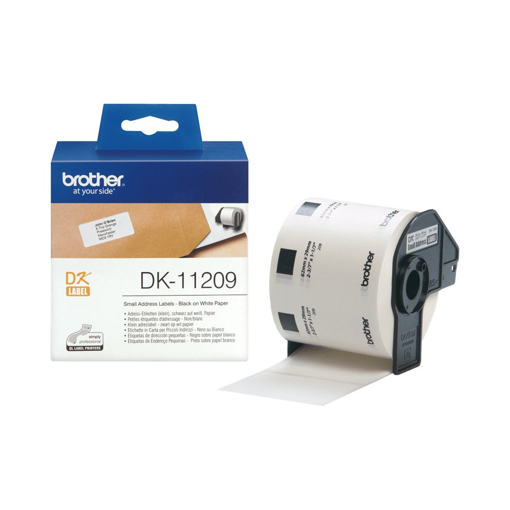 Brother DK-11209 nastro per etichettatrice Nero su bianco Brother DK-11209 nastro per etichettatrice Nero su bianco