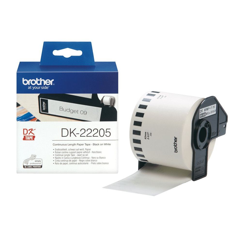 Brother DK-22205 nastro per etichettatrice Nero su bianco Brother DK-22205 nastro per etichettatrice Nero su bianco