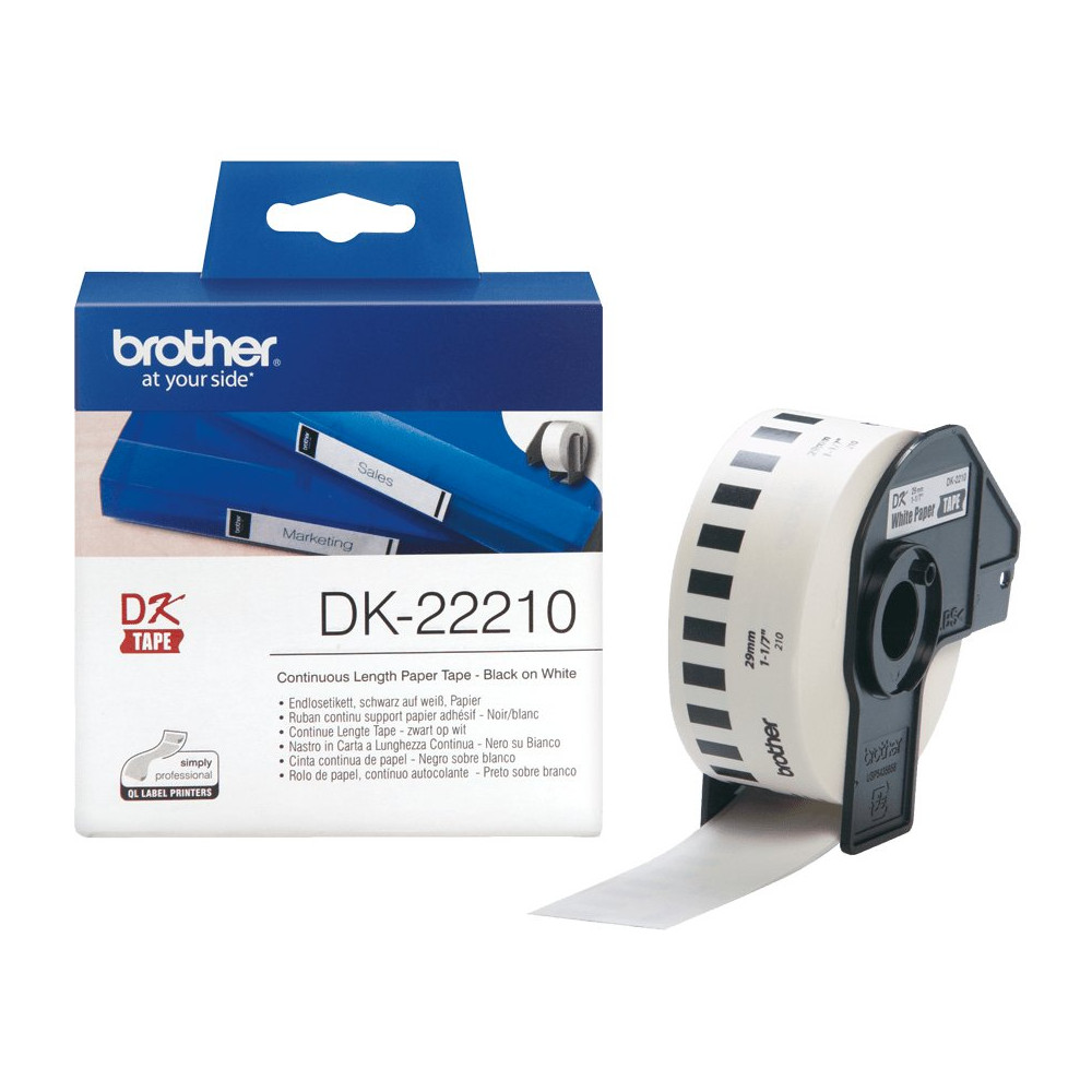 Brother DK-22210 nastro per etichettatrice Nero su bianco Brother DK-22210 nastro per etichettatrice Nero su bianco