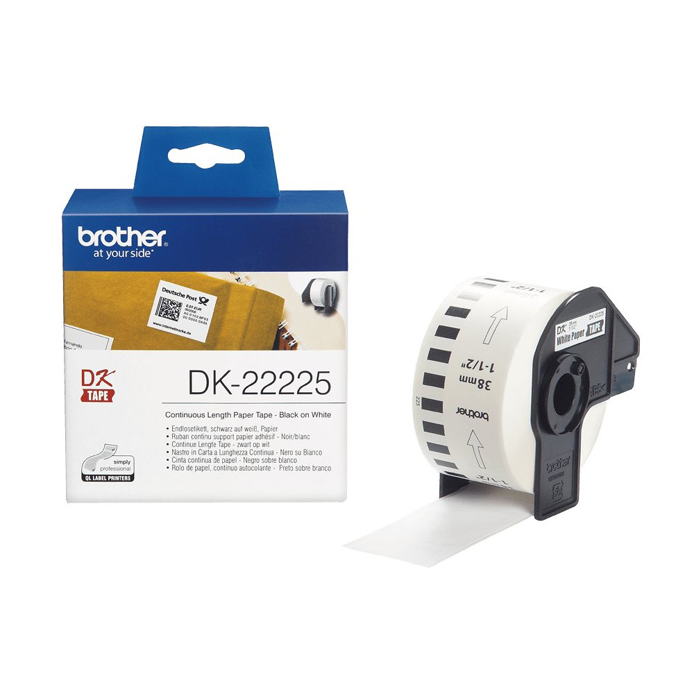 Brother DK-22225 nastro per etichettatrice Nero su bianco Brother DK-22225 nastro per etichettatrice Nero su bianco
