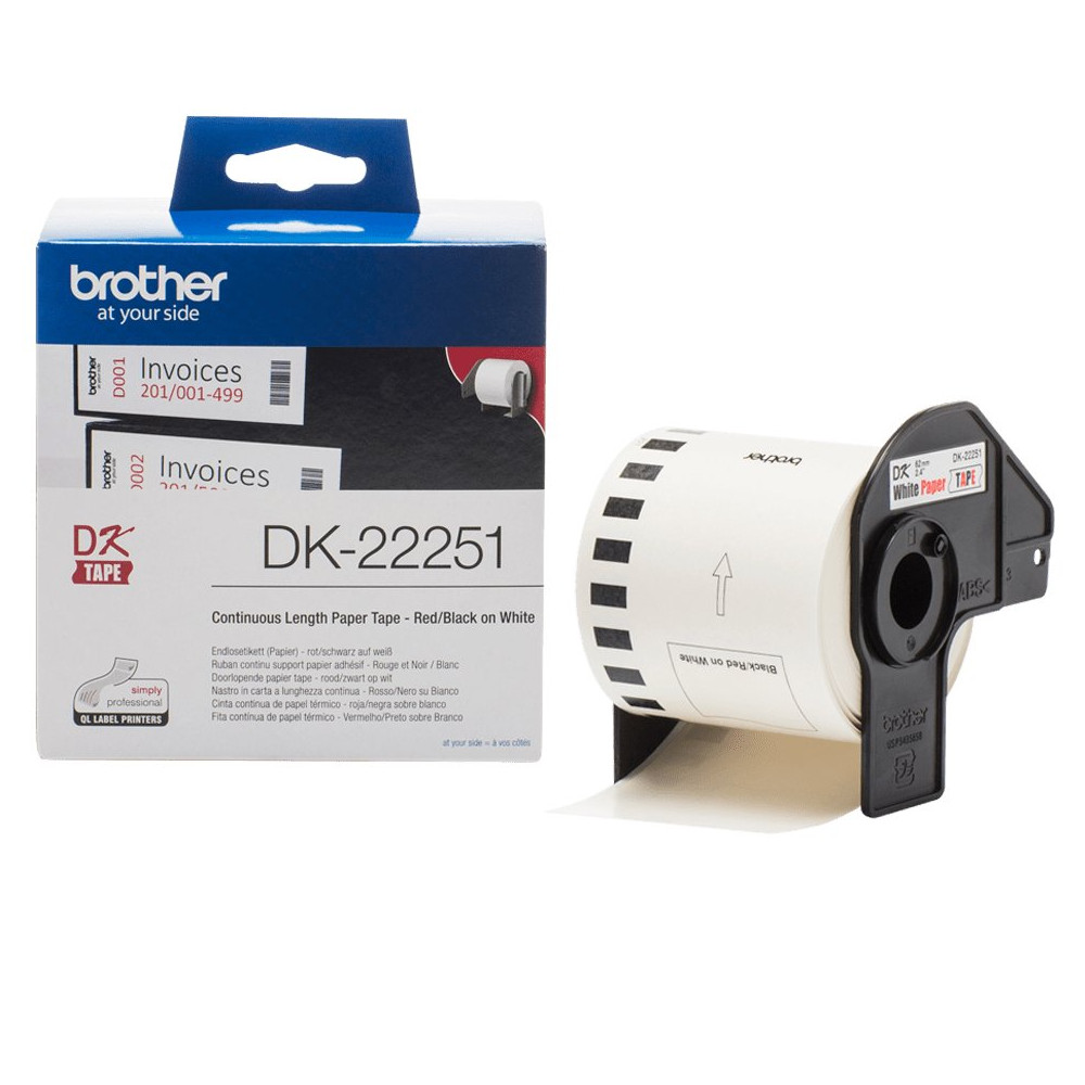 Brother DK-22251 nastro per etichettatrice Nero e rosso su bianco Brother DK-22251 nastro per etichettatrice Nero e rosso su bianco
