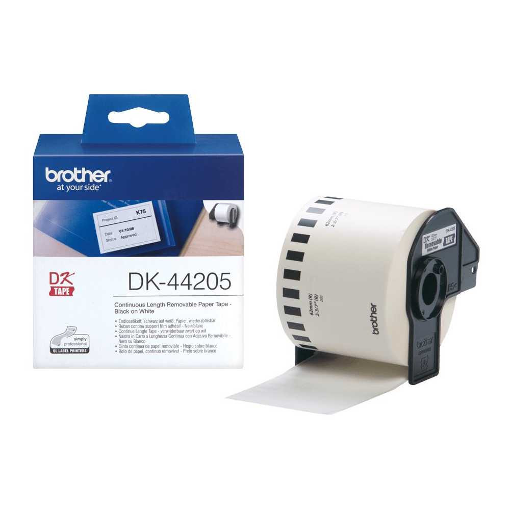 Brother DK-44205 nastro per etichettatrice Nero su bianco Brother DK-44205 nastro per etichettatrice Nero su bianco