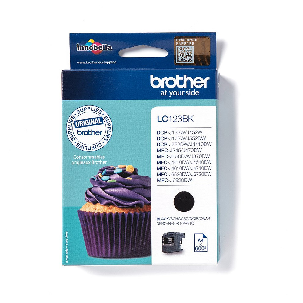 Brother LC123BK cartuccia d'inchiostro 1 pz Originale Nero Brother LC123BK cartuccia d'inchiostro 1 pz Originale Nero