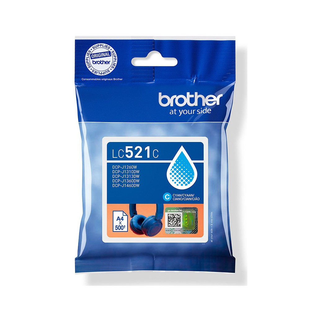 Brother LC521C cartuccia d'inchiostro 1 pz Originale Ciano Brother LC521C cartuccia d'inchiostro 1 pz Originale Ciano