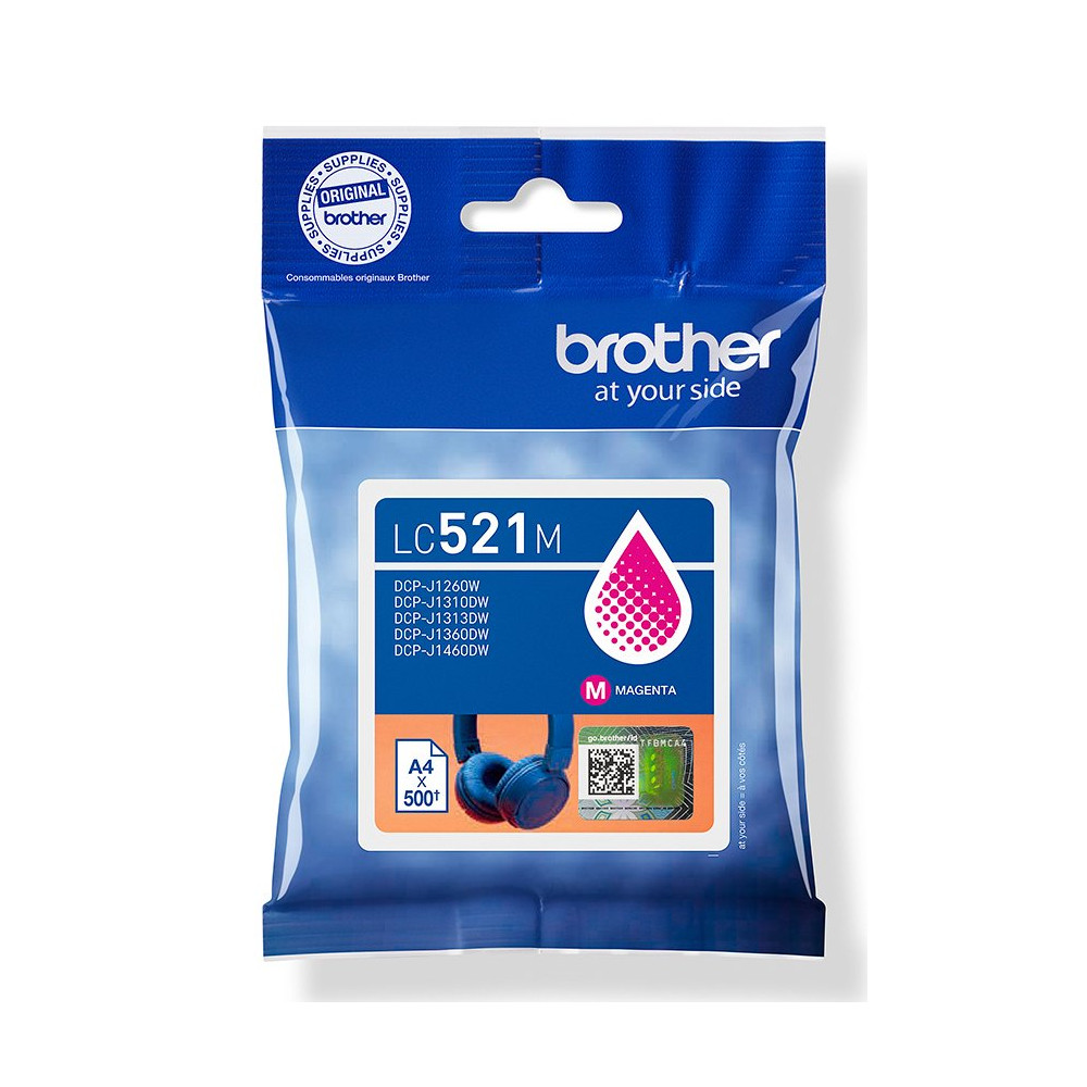 Brother LC521M cartuccia d'inchiostro 1 pz Originale Magenta Brother LC521M cartuccia d'inchiostro 1 pz Originale Magenta