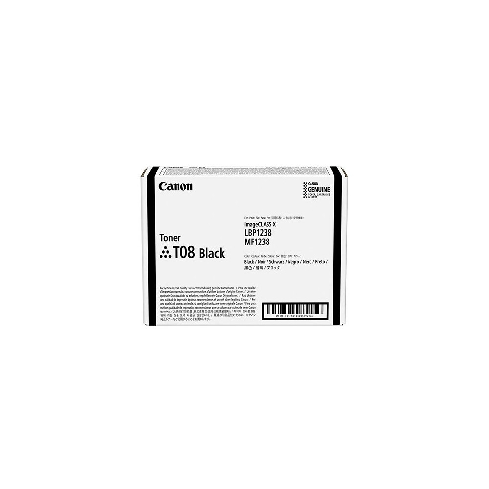 Canon TONER T08 BLACK cartuccia toner 1 pz Originale Nero Canon TONER T08 BLACK cartuccia toner 1 pz Originale Nero