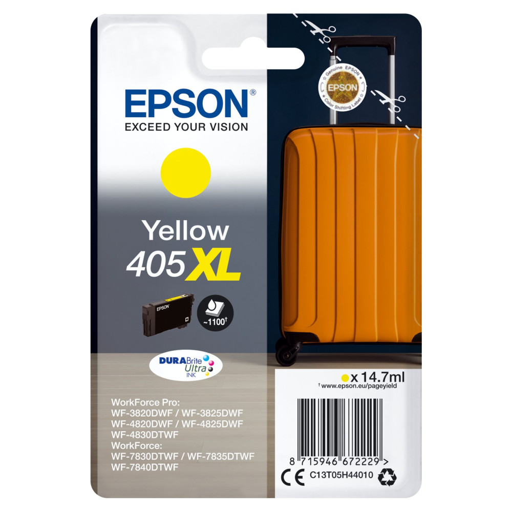 Epson Singlepack Yellow 405XL DURABrite Ultra Ink Epson Singlepack Yellow 405XL DURABrite Ultra Ink