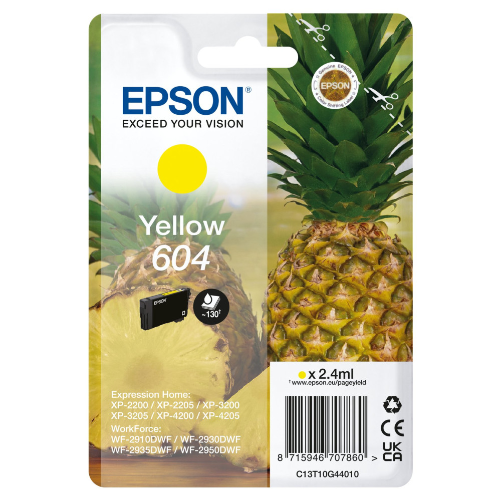 Epson 604 cartuccia d'inchiostro 1 pz Originale Resa standard Giallo Epson 604 cartuccia d'inchiostro 1 pz Originale Resa standard Giallo
