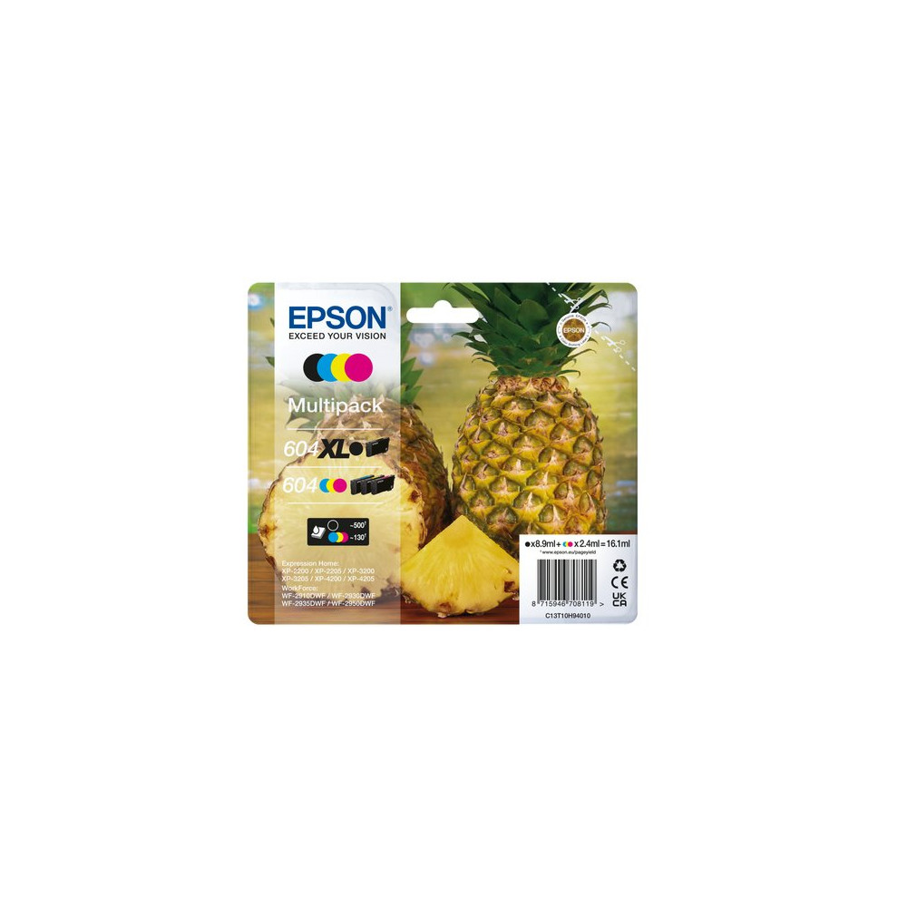 Epson 604XL cartuccia d'inchiostro 4 pz Originale Resa elevata (XL) Nero, Ciano, Magenta, Giallo