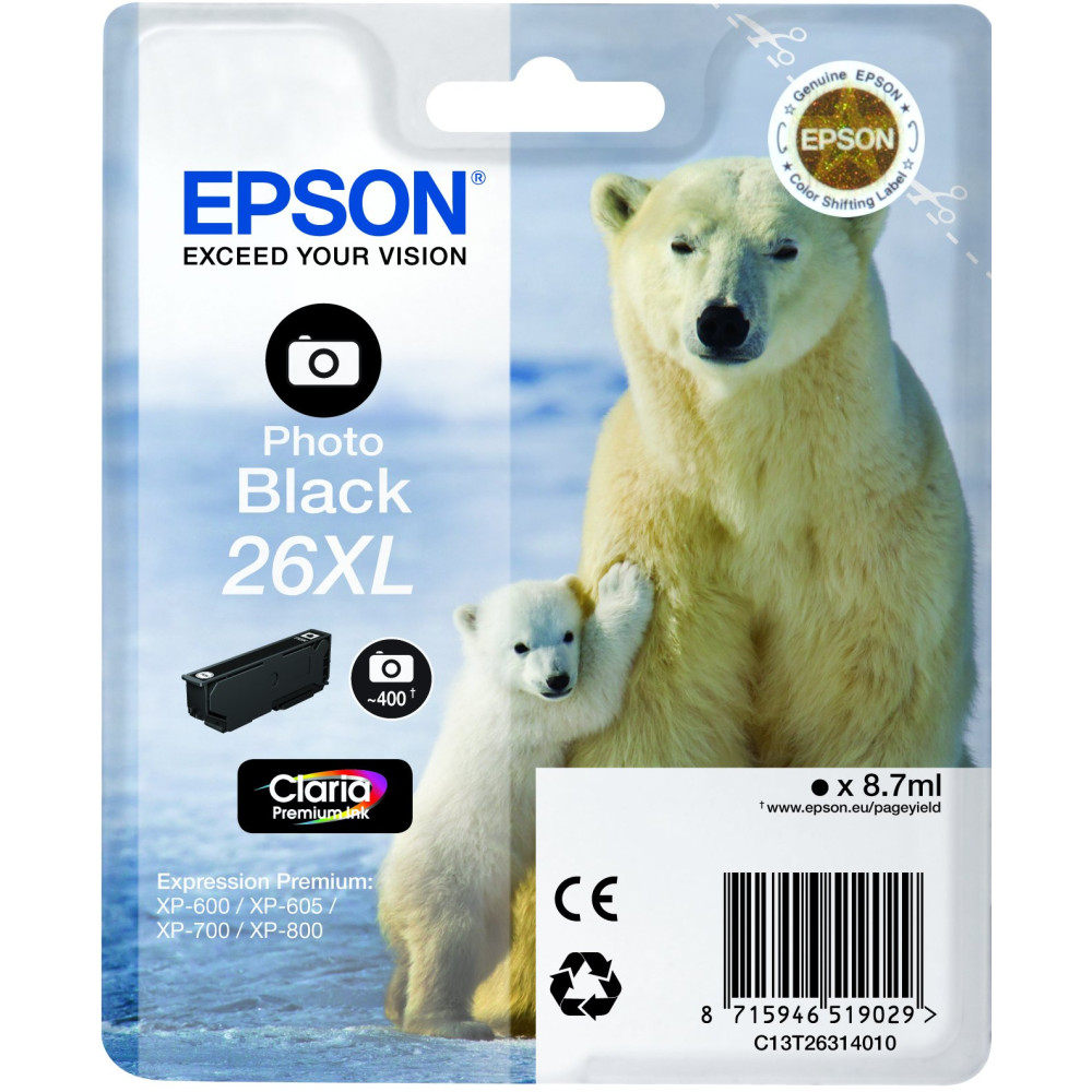 Epson Polar bear Cartuccia Nero-foto XL Epson Polar bear Cartuccia Nero-foto XL
