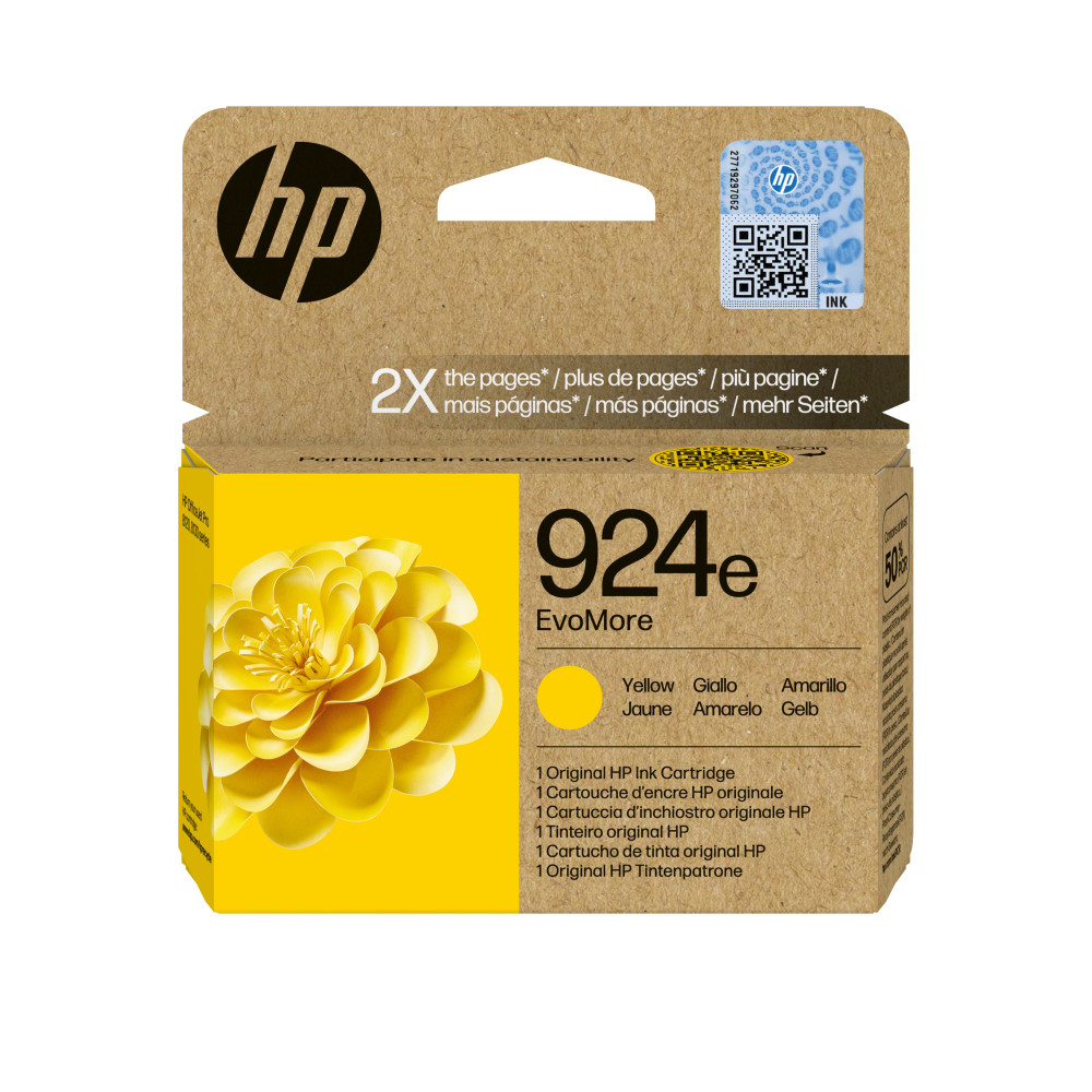 HP Cartuccia di inchiostro giallo originale 924e EvoMore HP Cartuccia di inchiostro giallo originale 924e EvoMore