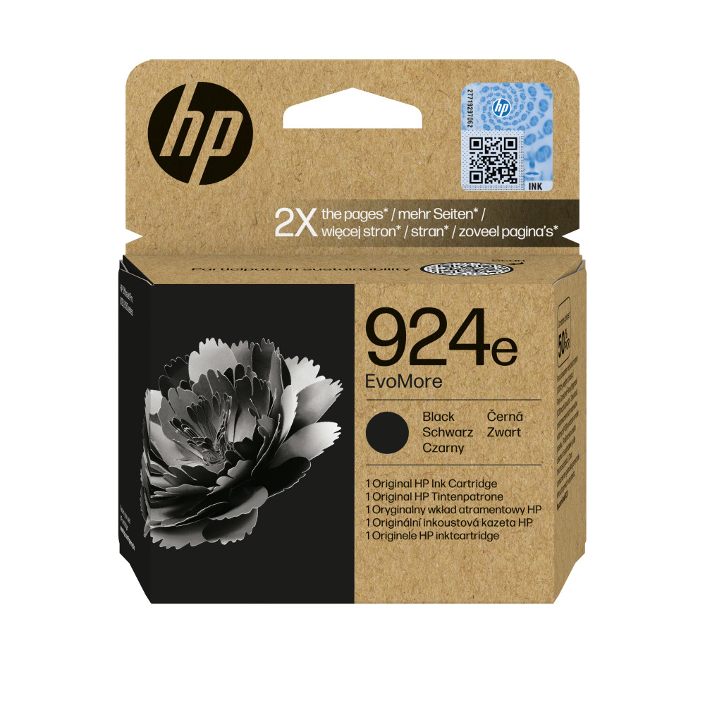 HP Cartuccia di inchiostro nero originale 924e EvoMore HP Cartuccia di inchiostro nero originale 924e EvoMore