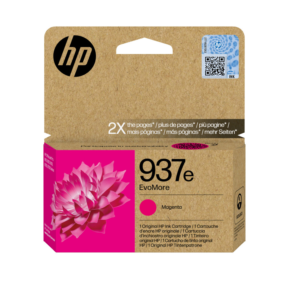 HP Cartuccia di inchiostro magenta originale 937e EvoMore HP Cartuccia di inchiostro magenta originale 937e EvoMore