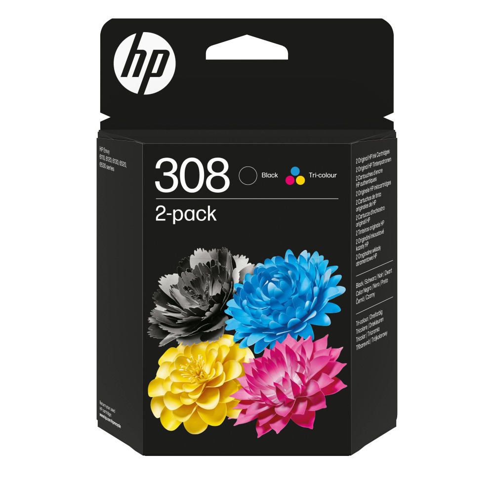 HP Confezione da 2 Cartucce di Inchiostro Nero/Tricromia Originali 308
