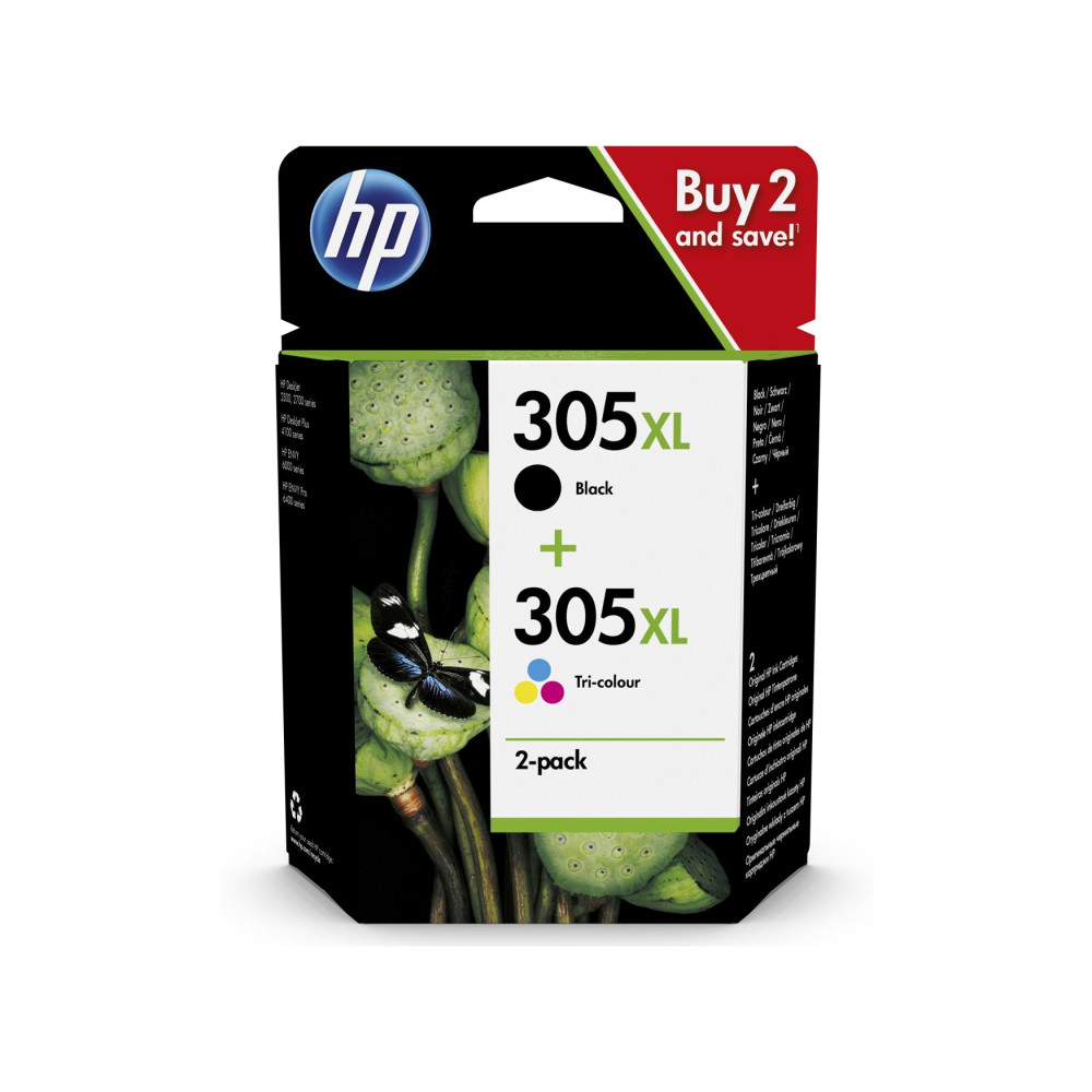 HP 305XL cartuccia d'inchiostro 2 pz Originale Resa elevata (XL) Nero, Ciano, Magenta, Giallo HP 305XL cartuccia d'inchiostro 2 pz Originale Resa elevata (XL) Nero, Ciano, Magenta, Giallo