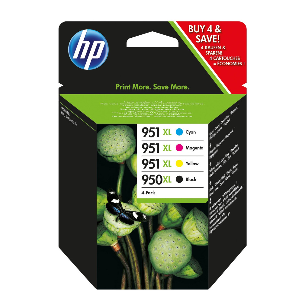 HP 950XL High Yield Black/951XL High Yield Cyan/Magenta/Yellow 4-pack Original Ink Cartridges cartuccia d'inchiostro 4 pz Origin HP 950XL High Yield Black/951XL High Yield Cyan/Magenta/Yellow 4-pack Original Ink Cartridges cartuccia d'inchiostro 4 pz Origin