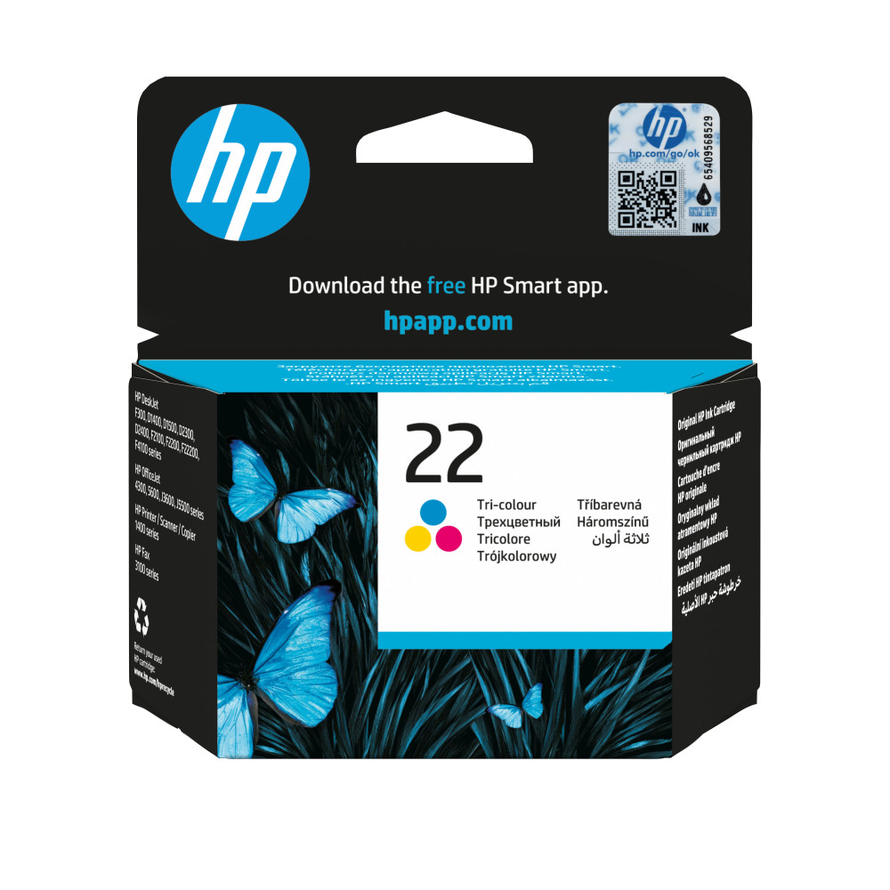 HP Cartuccia originale inchiostro tricromia 22 HP Cartuccia originale inchiostro tricromia 22