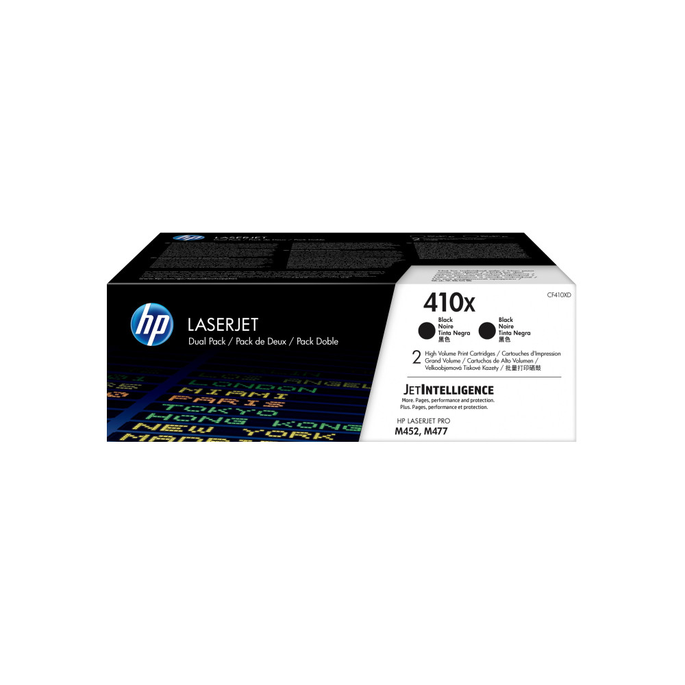 HP Confezione da 2 cartucce toner nero originale ad alta capacità LaserJet 410X HP Confezione da 2 cartucce toner nero originale ad alta capacità LaserJet 410X