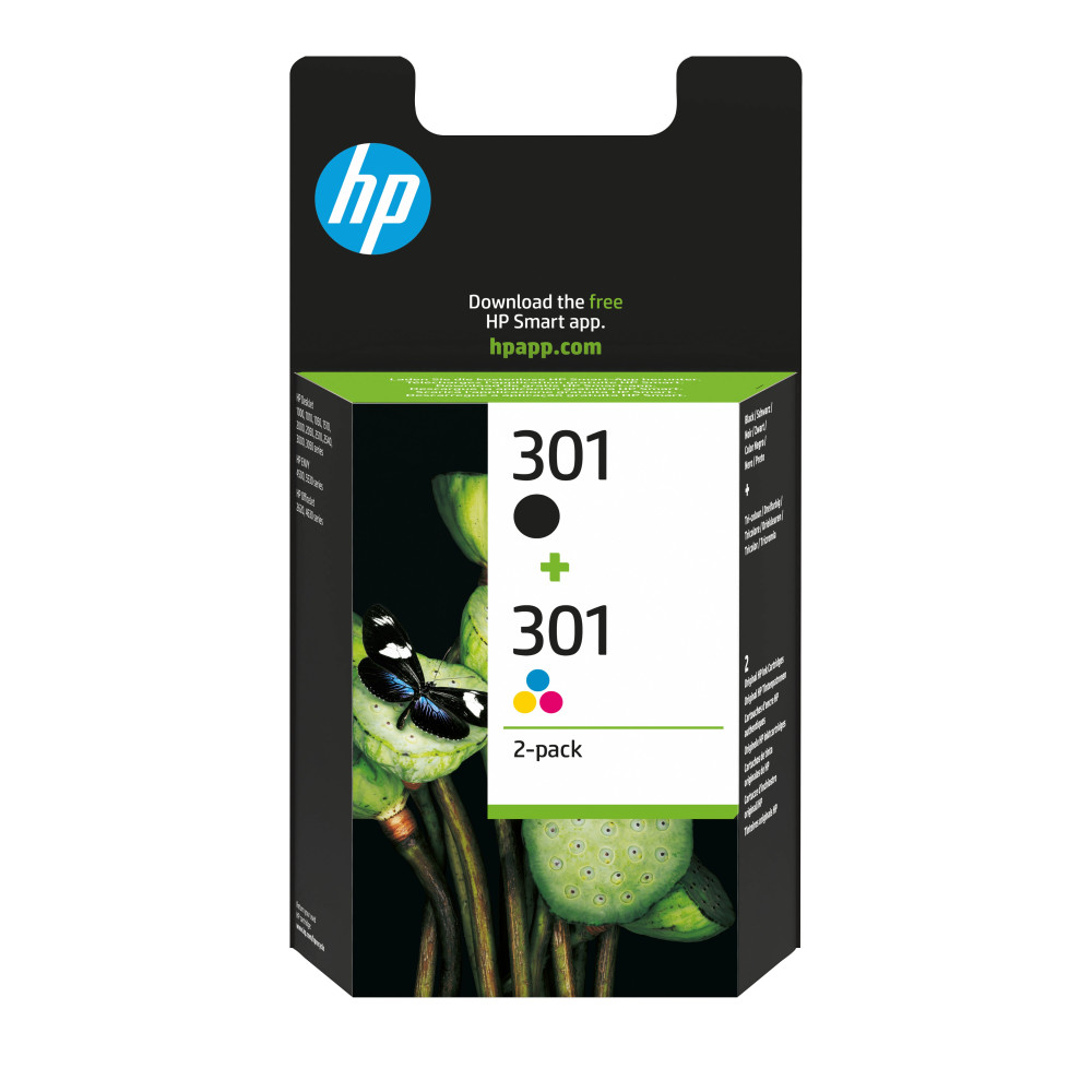 HP Confezione da 2 cartucce originali di inchiostro nero/tricromia 301 HP Confezione da 2 cartucce originali di inchiostro nero/tricromia 301
