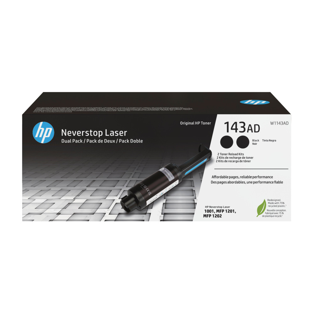 HP Kit ricarica toner nero originale Neverstop 143AD, dual-pack HP Kit ricarica toner nero originale Neverstop 143AD, dual-pack