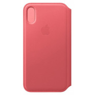 iPhone XS Leather Folio - Peony Pink (Rosa)