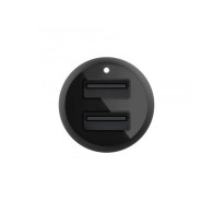 CARICABATTERIE AUTO DUE PORTE USB-A + CAVO USB-A A MICRO USB 1M - NERO