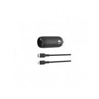 CARICABATTERIE DA AUTO 30W CON PORTA USB PPS CON CAVO DA USB-C ALIGHTNING - NERO