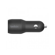 CARICABATTERIE DA AUTO CON DOPPIA PORTA USB-A 12W - NERO