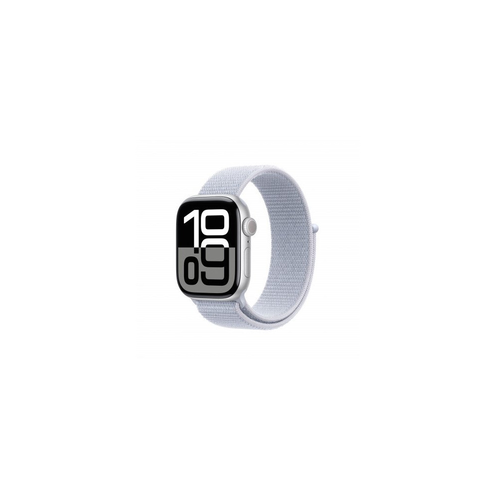 Apple Watch Series 10 GPS + Cellular 42mm Argento Cassa Alluminio con Cinturino Sport Loop Nuvola Blu Apple Watch Series 10 GPS + Cellular 42mm Argento Cassa Alluminio con Cinturino Sport Loop Nuvola Blu